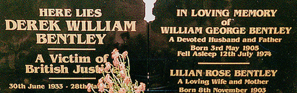 Derek Bentley's Gravestone in Croydon Cemetery